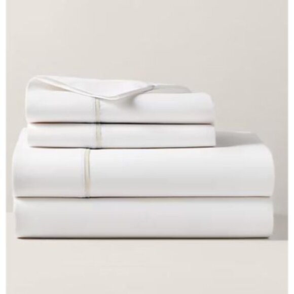 Ralph Lauren Organic Cotton Palmer Queen Flat Sheet Sand Dune NEW - Picture 1 of 2